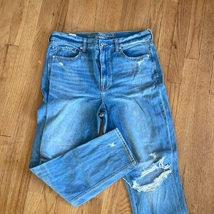 AE Distressed Mom Jeans